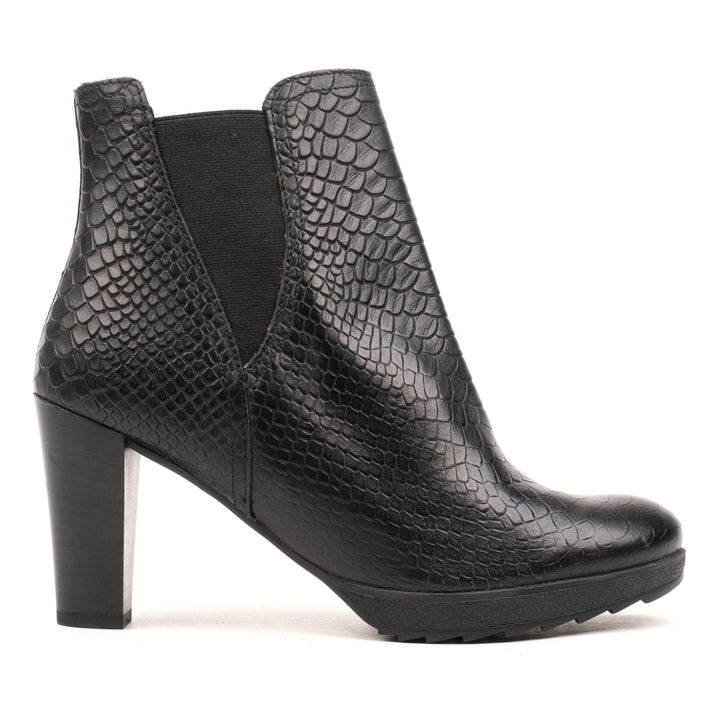 AYDA CHELSEA Black Croco Embossed