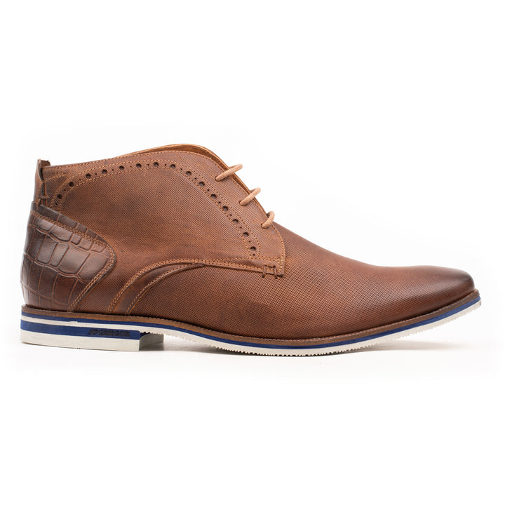 SANTANDER LACE UP Cognac Embossed Leather