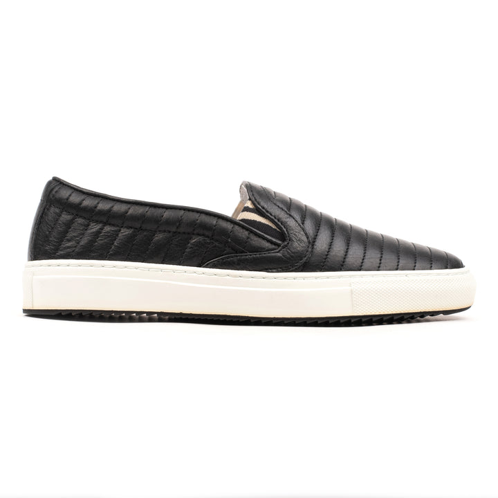PARIS SLIP ON QUILTED Black Leather
