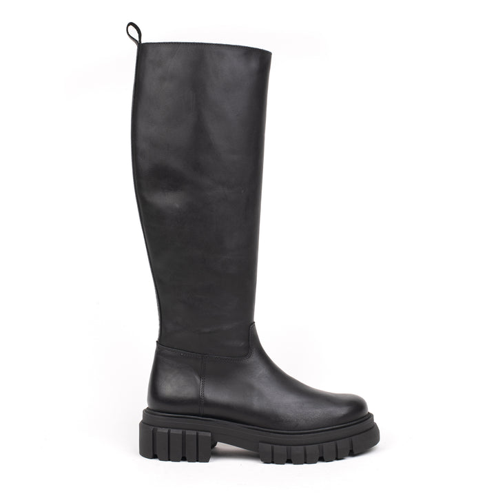 LORETA HIGH LEG Black Leather