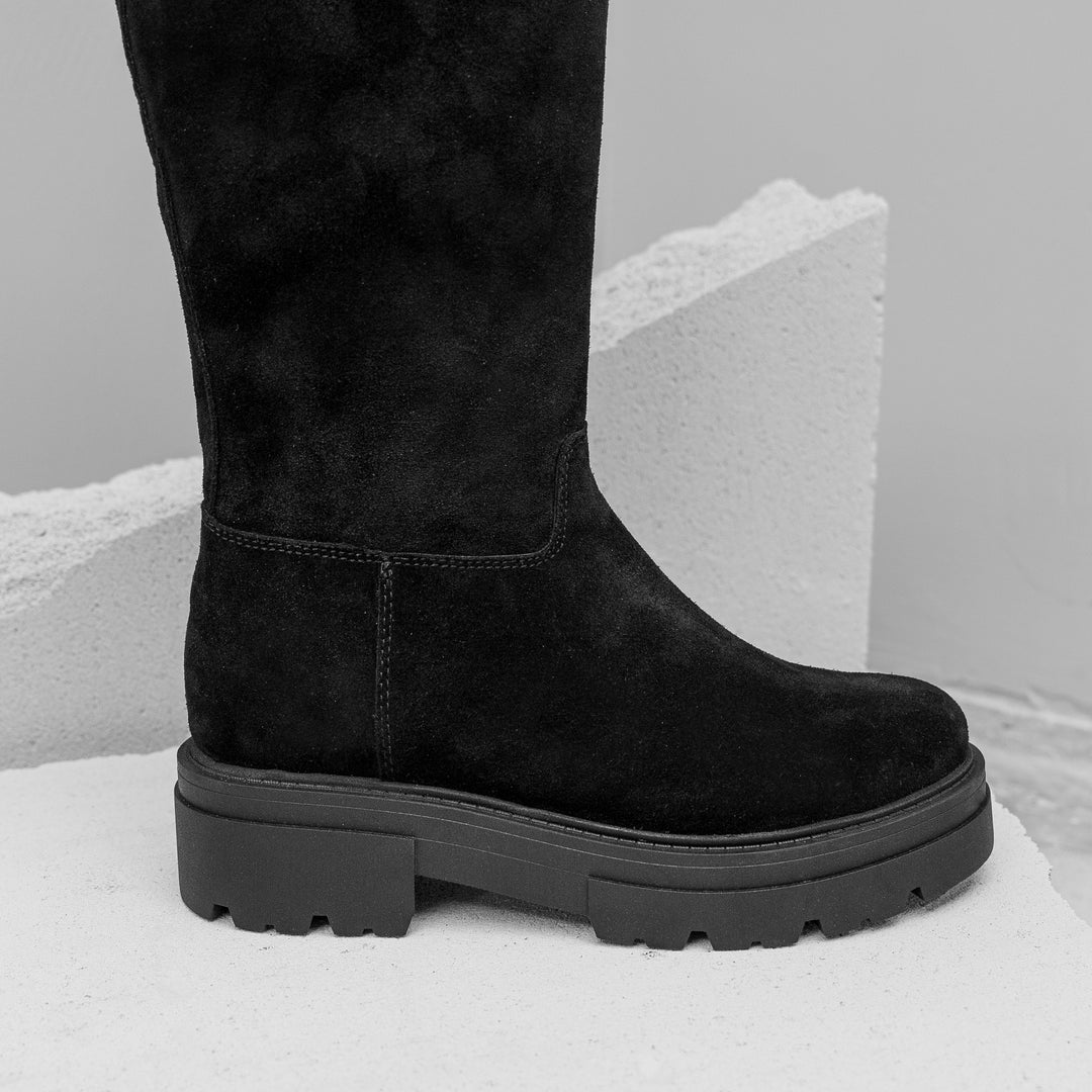 SHARI HIGH BOOT Black Suede