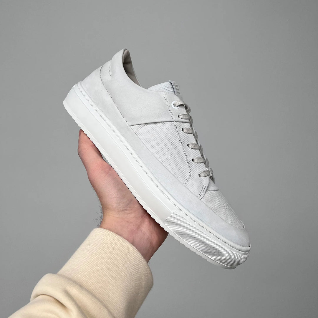 SORREN P3 LOW White Nubuck Geo Camo Embossed