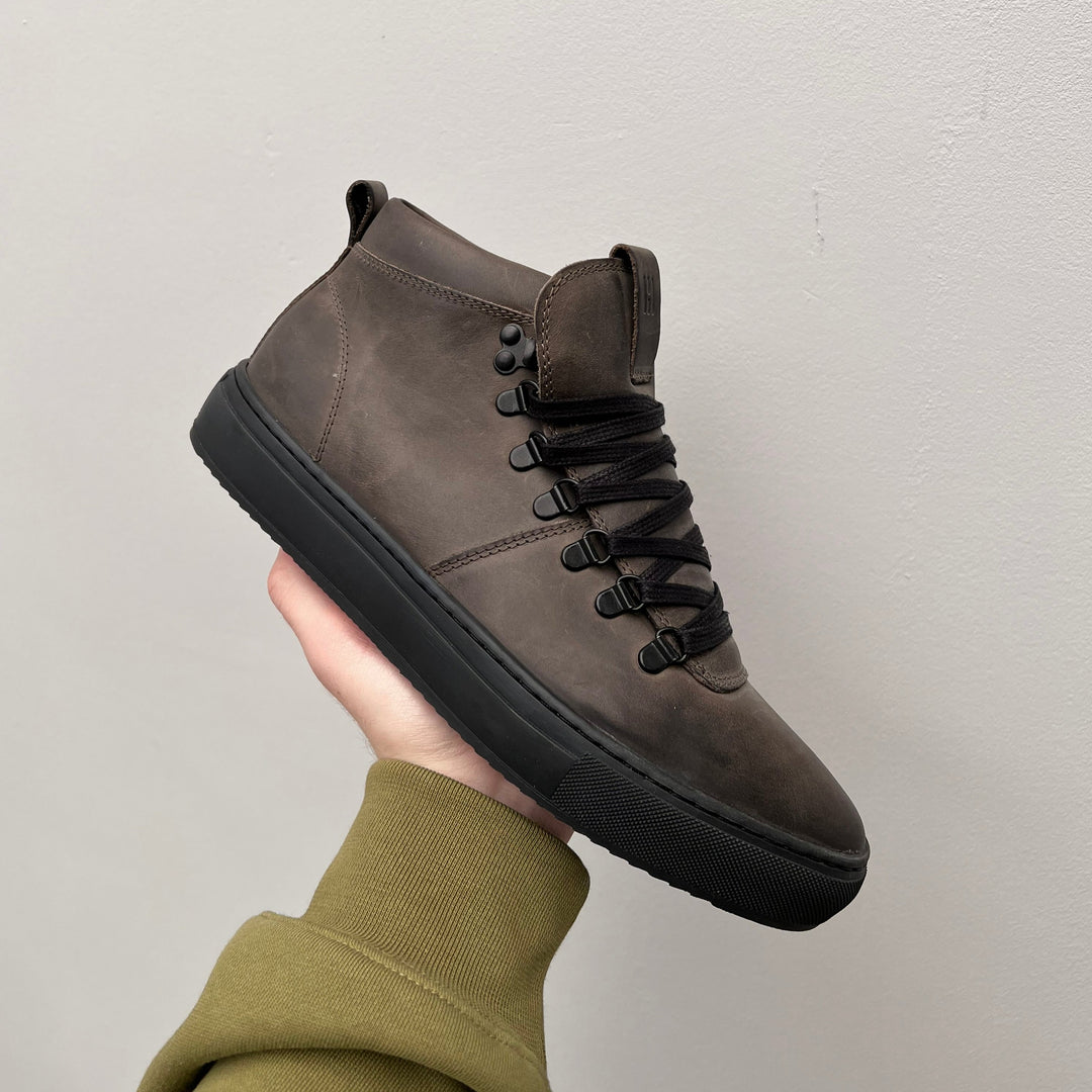 SORREN HIKING HIGH Khaki Leather Pull Up