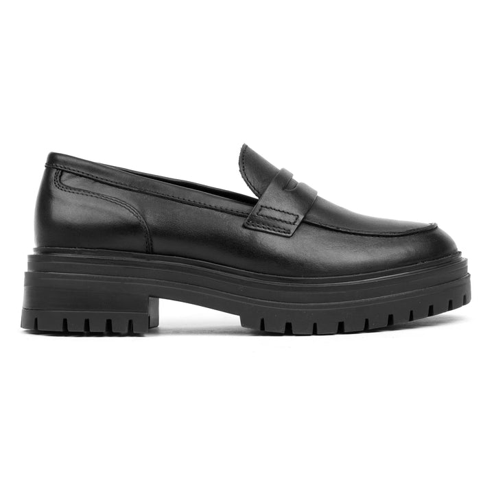 LEYTON LOAFER SADDLE Black Leather