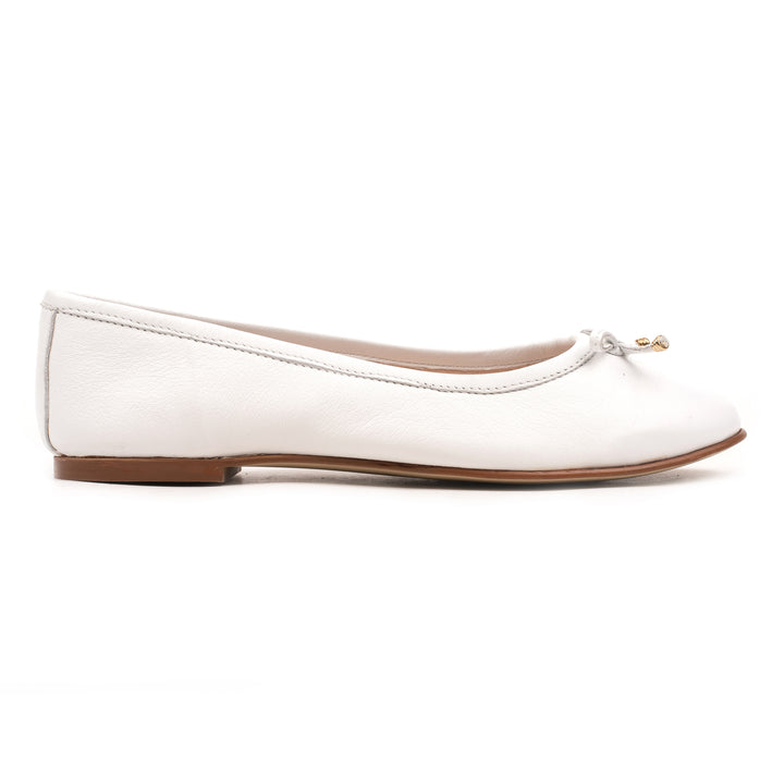 ALICE ESSENTIAL BALLERINA White Leather Milled