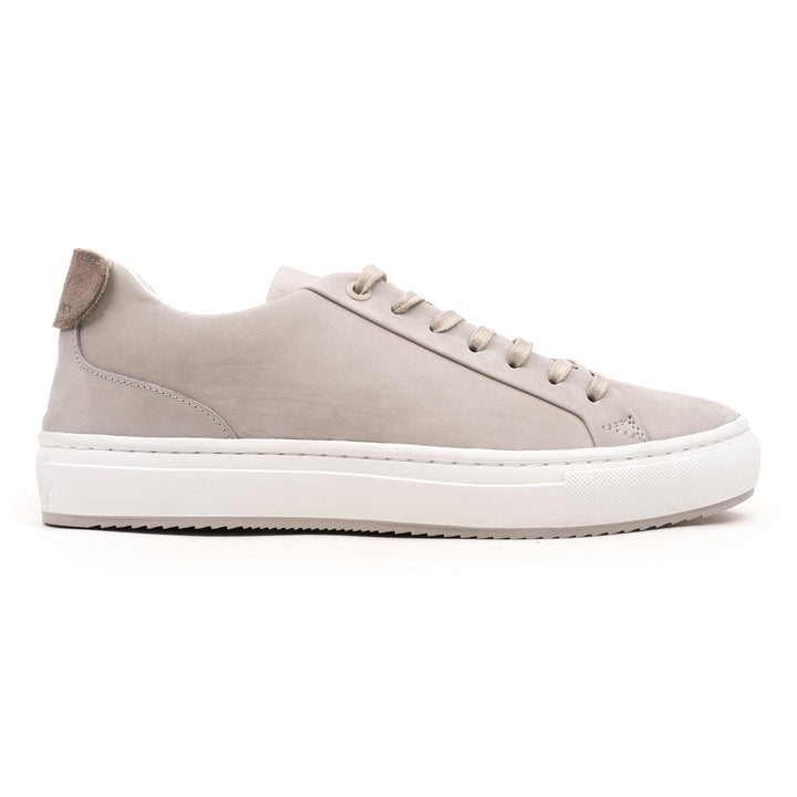 SORREN VELCRO LOW TOP Lt Grey Leather Nubuck