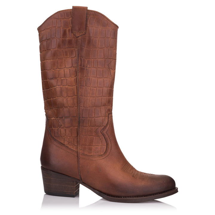 OMNIO Cizme Maro | Dulce Coda Boot Bruciatto Embossed Leather - s