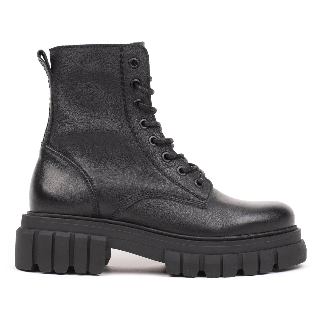 OMNIO Ghete Negre | Loreta Ankle Boot Black Leather Milled - s