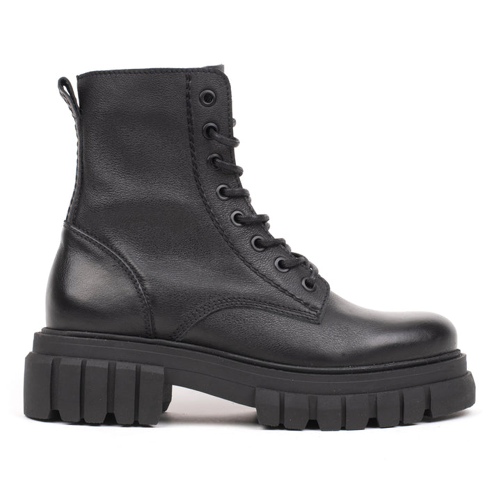OMNIO Ghete Negre | Loreta Ankle Boot Black Leather Milled - s