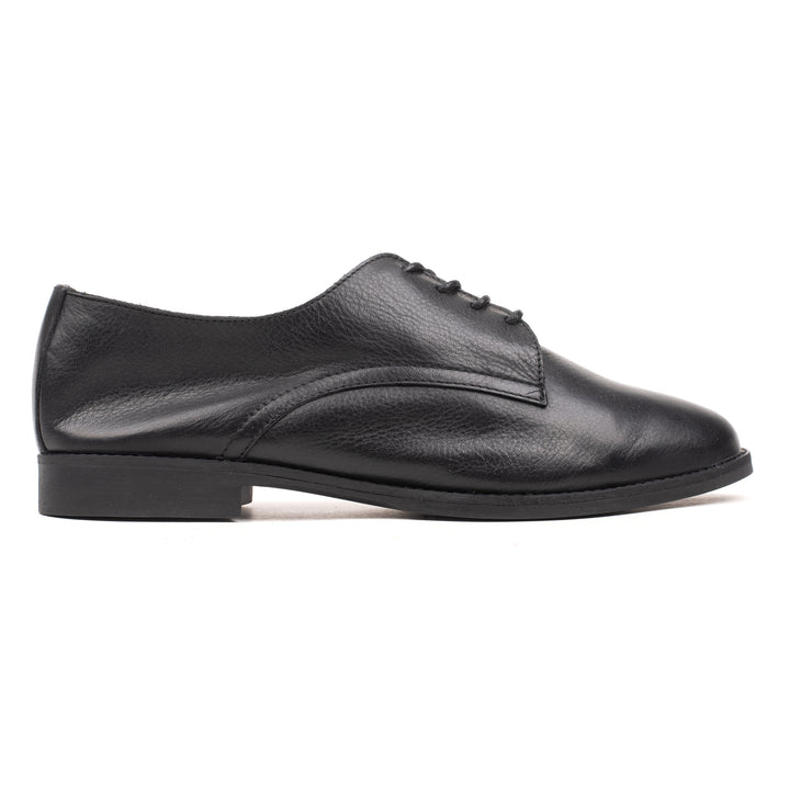 CODE SHOE Black Leather Milled