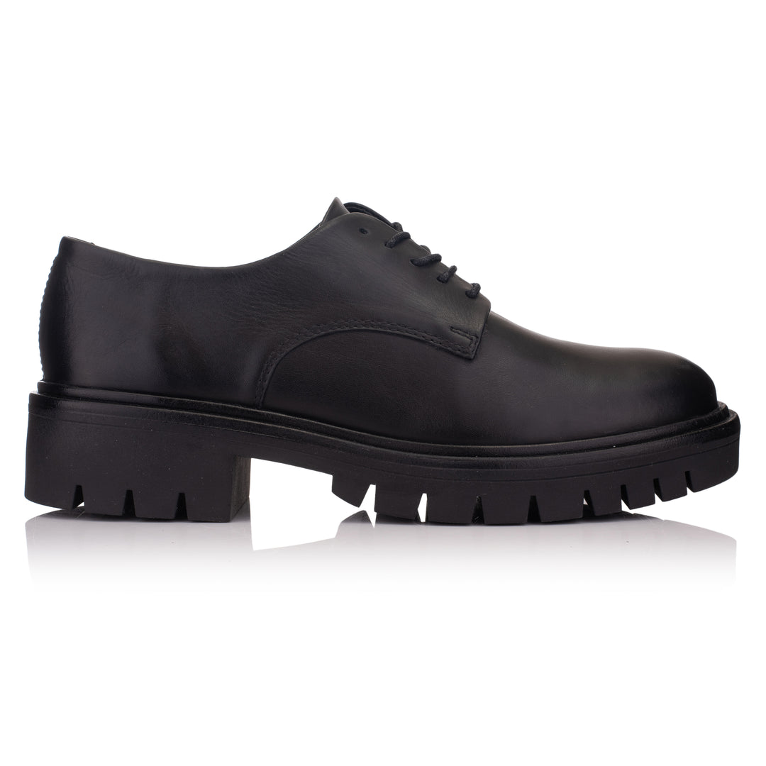 LAURIE DERBY LACE UP Black Leather