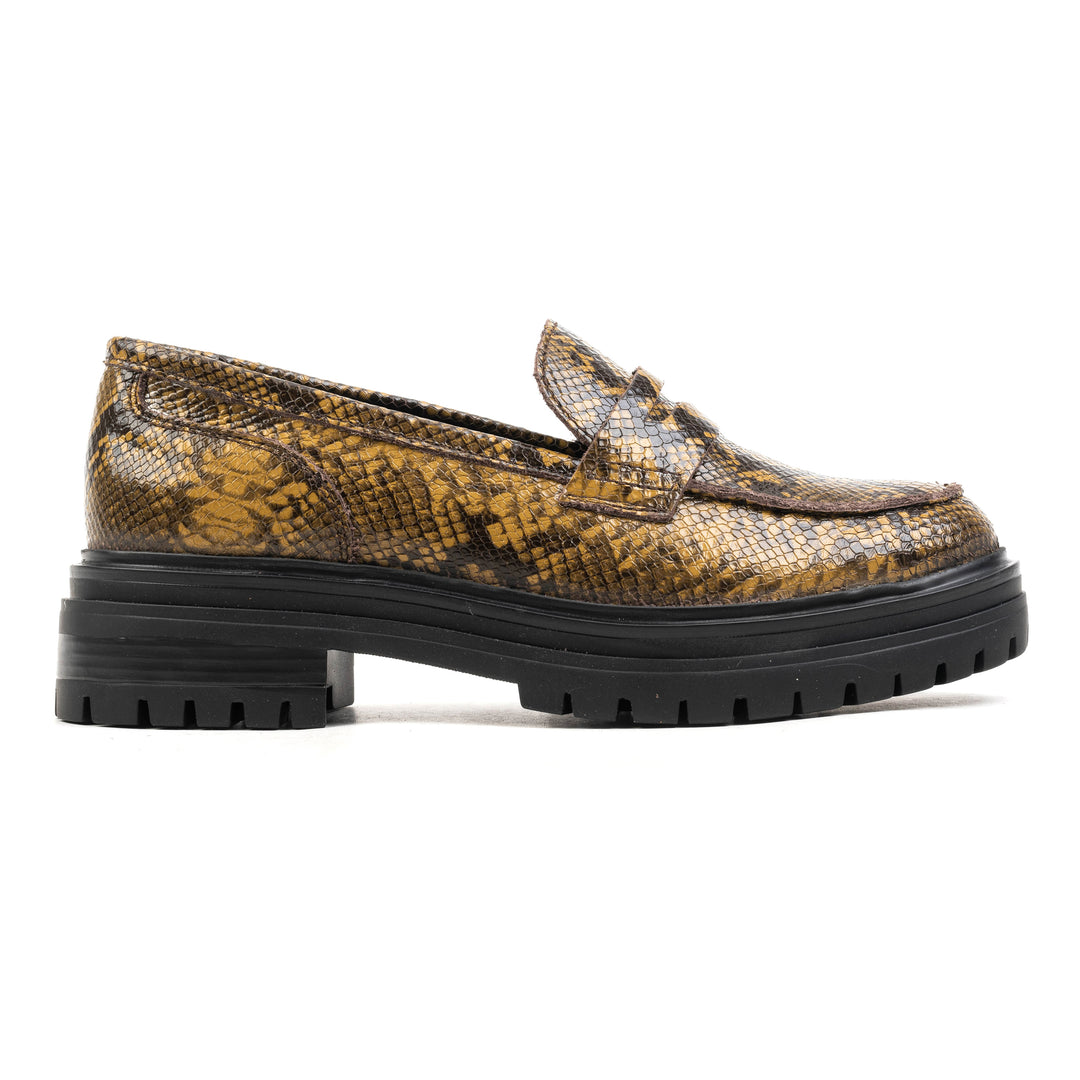 LEYTON LOAFER SADDLE Yellow Snake