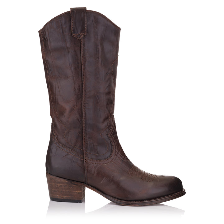 OMNIO Cizme Maro | Dulce No Padding Mid Boot Brown Leather Pull up - s