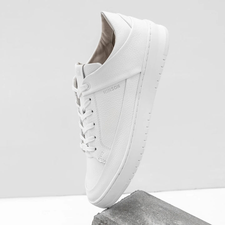 BENNET P4 LOW White Leather Milled